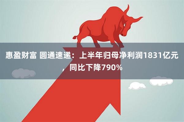 惠盈财富 圆通速递：上半年归母净利润1831亿元，同比下降790%