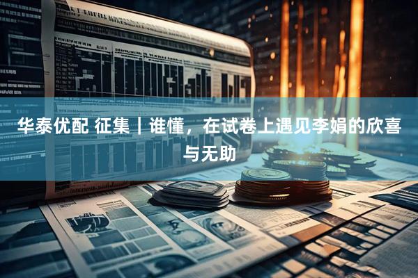 华泰优配 征集｜谁懂，在试卷上遇见李娟的欣喜与无助