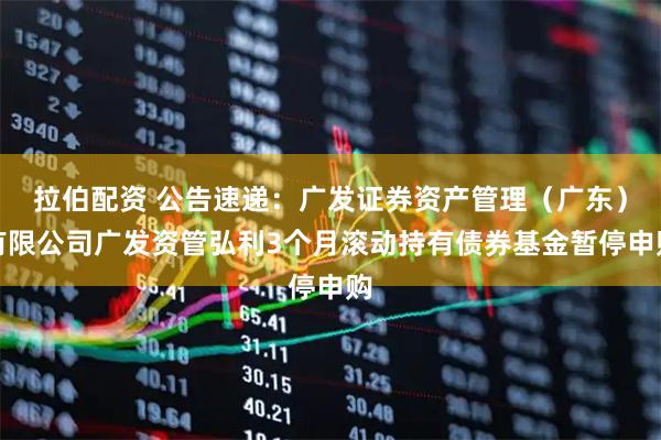 拉伯配资 公告速递：广发证券资产管理（广东）有限公司广发资管弘利3个月滚动持有债券基金暂停申购